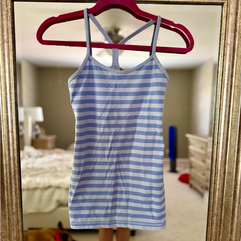 Purple and White Striped Tank Top